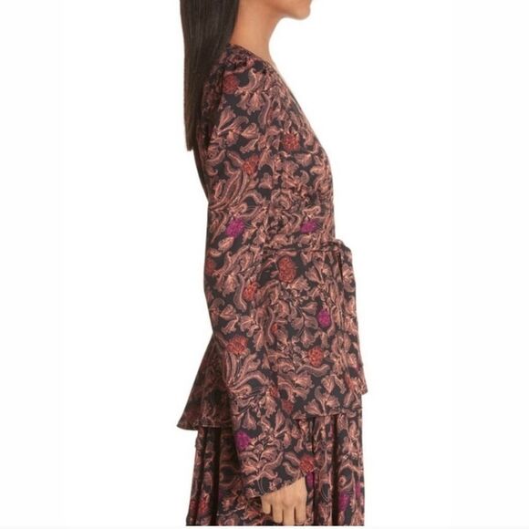 PROENZA SCHOULER PAISLEY PRINT GEORGETTE WRAP TOP - Picture 13 of 13